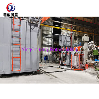 Mua YINGCHUANG độc lập công nghiệp PLC Bi-Axial Shuttle Rotomolding Machine với lò cách nhiệt lớn cho thùng nhựa LLDPE & bể nước sản xuất trực tuyến