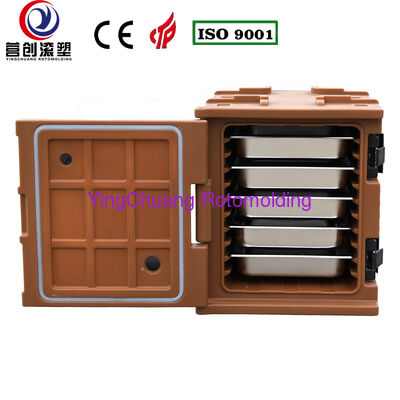 Mua YINGCHUANG OEM 75L Màu cà phê màu nâu Loại tay cầm Hộp cách nhiệt dạng xoay, Bọt PU dày giữ nóng và lạnh GN Pan Tủ vận chuyển thực phẩm để phục vụ nhà bếp trung tâm căng tin sản xuất trực tuyến