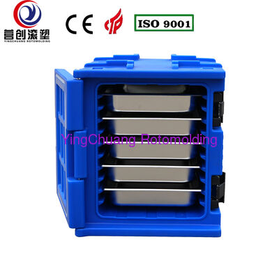 Mua YINGCHUANG OEM 75L Loại tay cầm màu xanh lam Hộp cách nhiệt dạng xoay, Bọt PU dày giữ nóng lạnh GN Pan Tủ vận chuyển thực phẩm để phục vụ nhà bếp trung tâm căng tin sản xuất trực tuyến