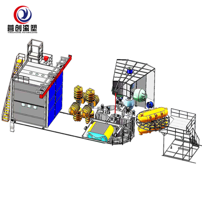 Máy đúc quay cho hàng rào nước đầy nước LLDPE Hàng rào ngựa nước