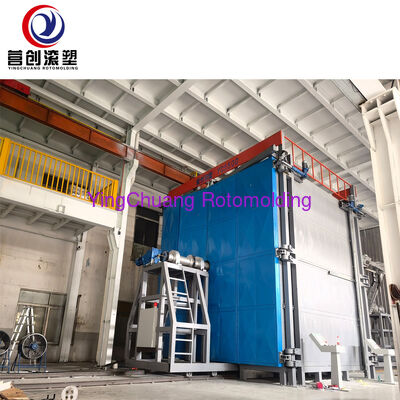 Máy quay vòng con thoi điều khiển PLC YINGCHUANG, Thời gian chu kỳ có thể điều chỉnh 15-30 phút Thiết bị đúc quay tự động cho thùng nước & thùng nhựa dân dụng PE