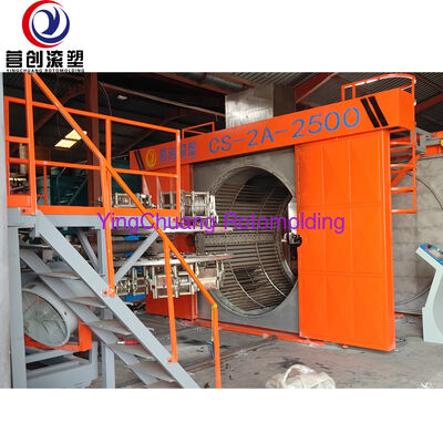 Máy quay vòng con thoi YINGCHUANG CS-2A-2500, Thiết bị đúc quay công nghiệp cánh tay đôi cho hàng hóa nhựa rỗng